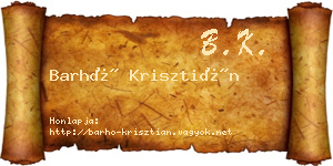 Barhó Krisztián névjegykártya